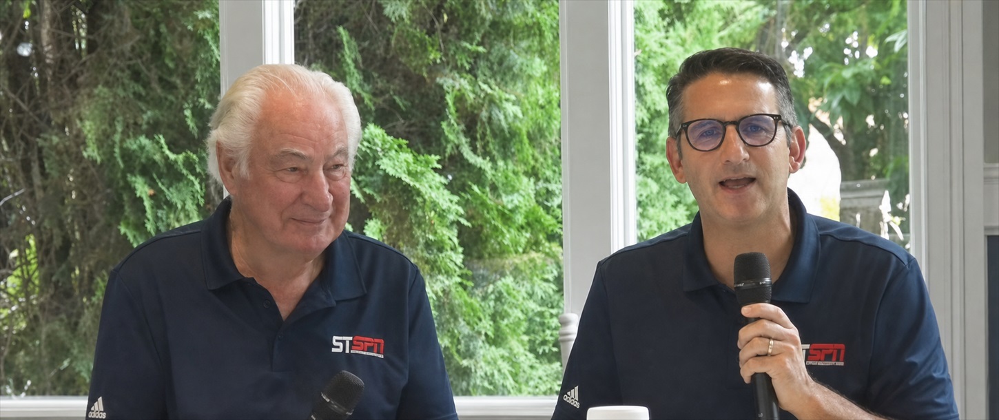 Ron Henthorn and an STSPN colleague hosting WESCO 4A Media Day in 2025