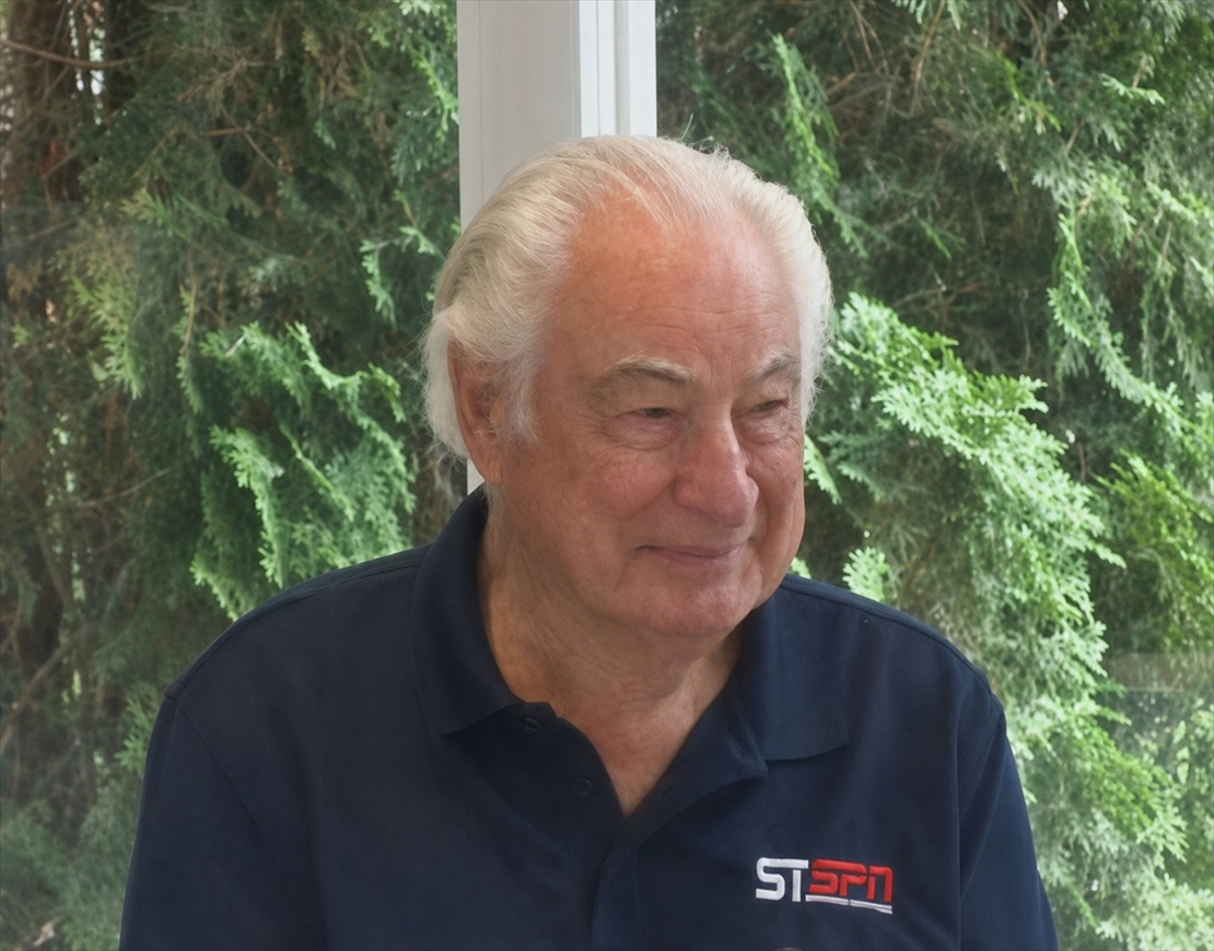 Ron Henthorn wearing his STSPN polo at WESCO 4A Media Day in 2025